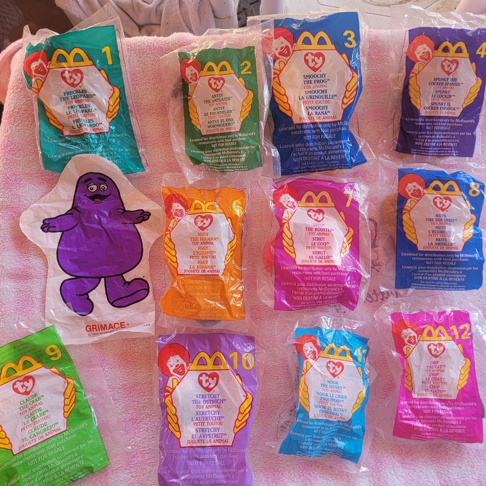 1999 McDonald's Colorful Beanie Babies Collection set #1-12
